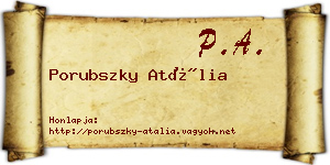 Porubszky Atália névjegykártya