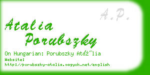 atalia porubszky business card